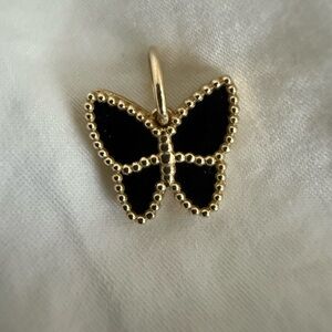 Onyx and Gold Butterfly Charm